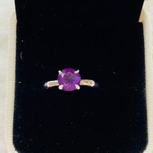 John Hardy Bamboo Collection Silver Ring Amethyst
